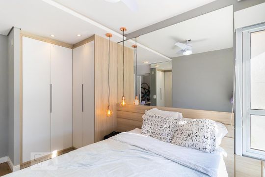 Quarto da suíte de apartamento à venda com 1 quarto, 45m² em Vila Lídia, Campinas