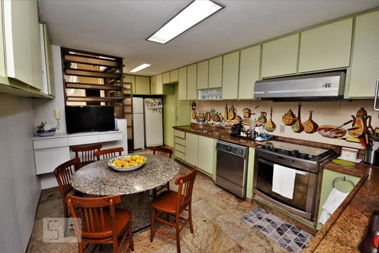 Cozinha - Armários de apartamento à venda com 3 quartos, 277m² em Laranjeiras, Rio de Janeiro