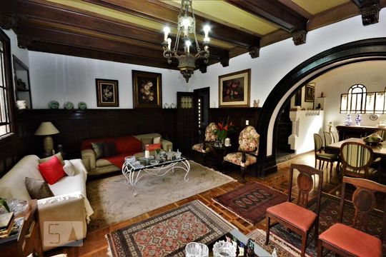 Sala de Estar de casa para alugar com 4 quartos, 450m² em Cosme Velho, Rio de Janeiro