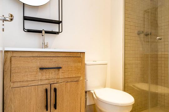 Banheiro de apartamento à venda com 1 quarto, 30m² em Sumarezinho, São Paulo