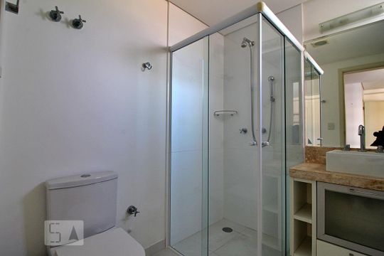 Banheiro da Suíte 1 de apartamento à venda com 3 quartos, 125m² em Jardim, Santo André