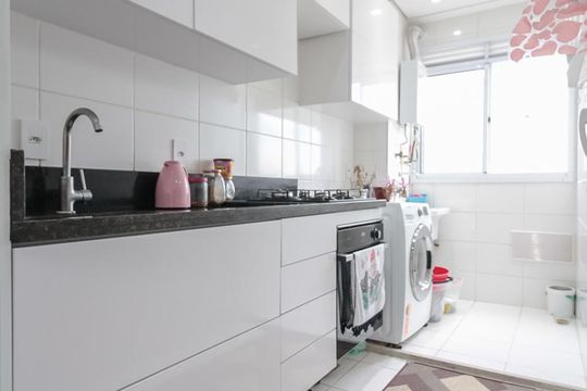 Cozinha de apartamento à venda com 2 quartos, 46m² em Colônia (zona Leste), São Paulo
