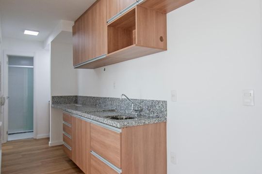 Cozinha de apartamento para alugar com 2 quartos, 53m² em Santo Amaro, São Paulo