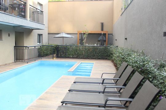 Área comum - Piscina de kitnet/studio para alugar com 1 quarto, 27m² em Sé, São Paulo