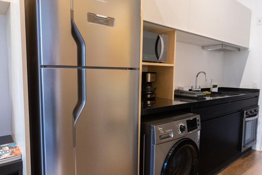 Cozinha de kitnet/studio à venda com 1 quarto, 32m² em Perdizes, São Paulo