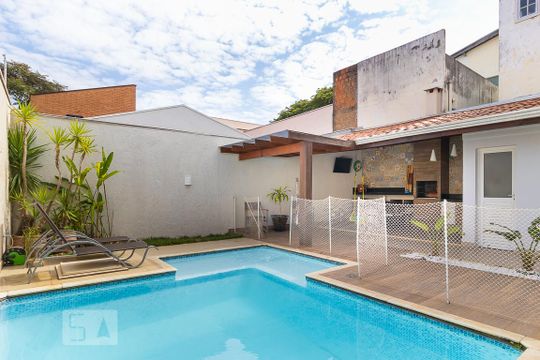 Quintal com piscina de casa de condomínio para alugar com 4 quartos, 300m² em Loteamento Caminhos de São Conrado (sousas), Campinas