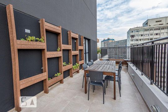 Área comum - Terraço de kitnet/studio à venda com 1 quarto, 21m² em Centro, São Paulo