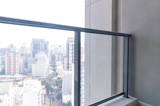 Varanda da suíte de apartamento à venda com 1 quarto, 62m² em Jardim América, São Paulo