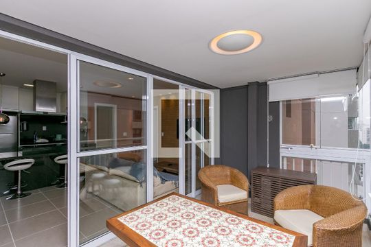 Varanda da Sala de apartamento para alugar com 1 quarto, 74m² em Cidade Monções, São Paulo
