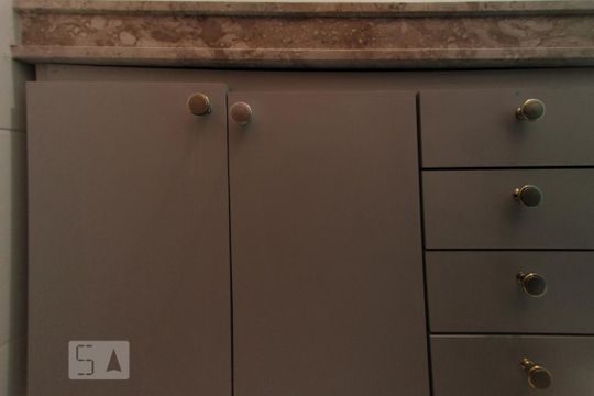 Banheiro da suíte - gabinete de apartamento à venda com 3 quartos, 67m² em Santa Maria, Santo André