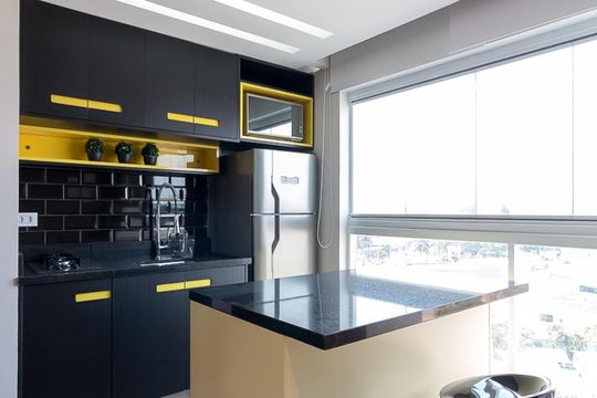 Cozinha de kitnet/studio para alugar com 1 quarto, 28m² em Centro, Guarulhos