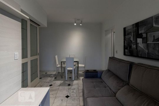 Sala de apartamento para alugar com 1 quarto, 50m² em Indianópolis, São Paulo
