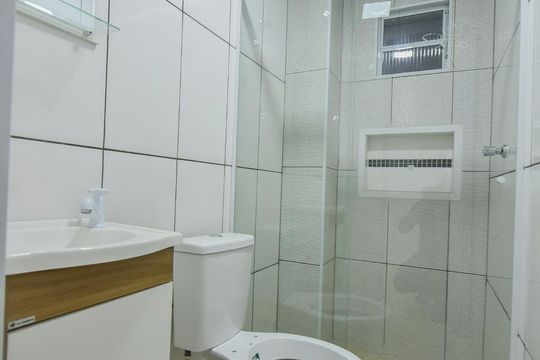 Banheiro de apartamento para alugar com 1 quarto, 20m² em Jardim Ibirapuera, São Paulo