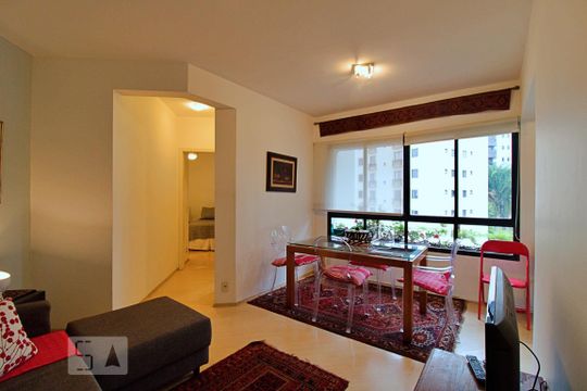 Sala de apartamento para alugar com 1 quarto, 50m² em Vila Andrade, São Paulo