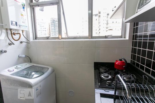 Cozinha área de serviço - Kitnet de kitnet/studio para alugar com 1 quarto, 38m² em Centro Histórico, Porto Alegre
