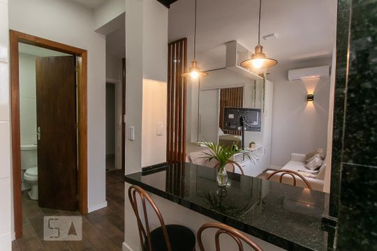 Cozinha - Kitnet de kitnet/studio para alugar com 1 quarto, 38m² em Centro Histórico, Porto Alegre