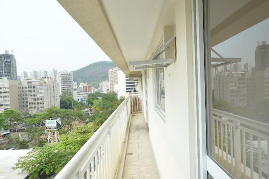 Varanda da Sala de apartamento para alugar com 2 quartos, 68m² em Botafogo, Rio de Janeiro