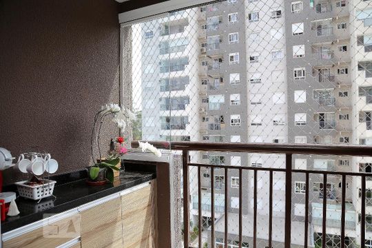 Varanda da Sala de apartamento para alugar com 2 quartos, 48m² em Vila Andrade, São Paulo