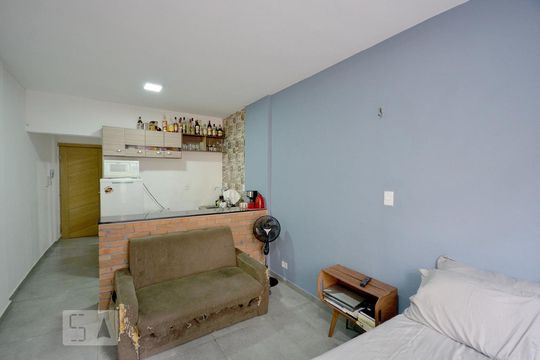 Quarto/Sala de apartamento à venda com 1 quarto, 35m² em Liberdade, São Paulo