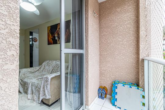 Varanda da Sala de apartamento à venda com 2 quartos, 56m² em Taquara, Rio de Janeiro