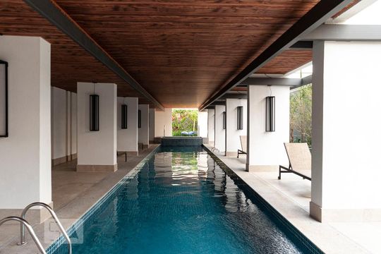 Área comum do prédio de kitnet/studio para alugar com 1 quarto, 26m² em Indianópolis, São Paulo