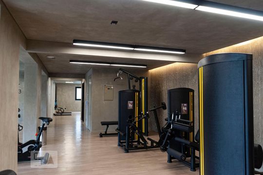 Área comum do prédio de kitnet/studio para alugar com 1 quarto, 26m² em Indianópolis, São Paulo