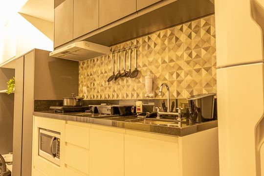 Cozinha de kitnet/studio à venda com 1 quarto, 25m² em Perdizes, São Paulo