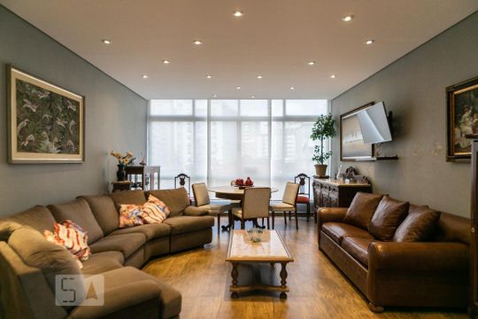Sala de apartamento para alugar com 4 quartos, 140m² em Boqueirão, Santos
