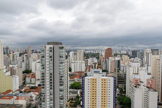 Vista da Sala de apartamento à venda com 2 quartos, 121m² em Pinheiros, São Paulo