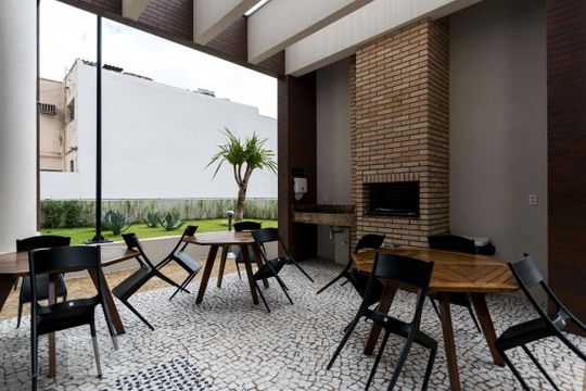 Área comum - Churrasqueira de apartamento para alugar com 1 quarto, 49m² em Vila Mariana, São Paulo
