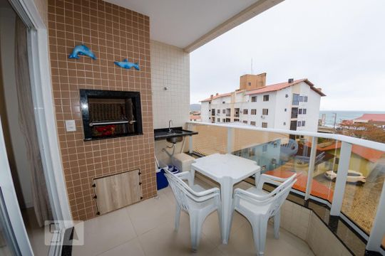 Sacada com churrasqueira de apartamento para alugar com 1 quarto, 55m² em Ingleses Sul, Florianópolis