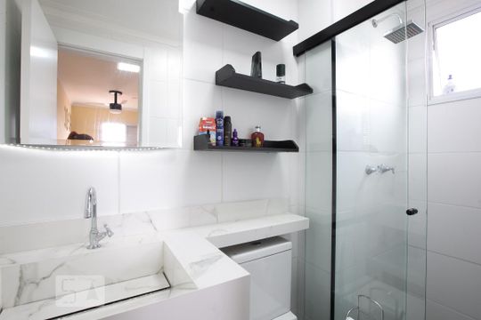 Banheiro da Suíte de apartamento à venda com 2 quartos, 56m² em Jardim Norma, São Paulo