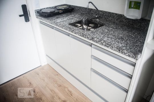 Cozinha - Armários de kitnet/studio para alugar com 1 quarto, 16m² em Bela Vista, São Paulo