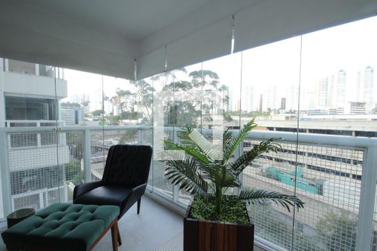 Varanda Studio  de apartamento à venda com 1 quarto, 49m² em Vila Andrade, São Paulo