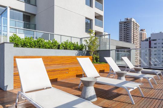 Área comum - Solário de apartamento para alugar com 1 quarto, 30m² em Pompeia, São Paulo