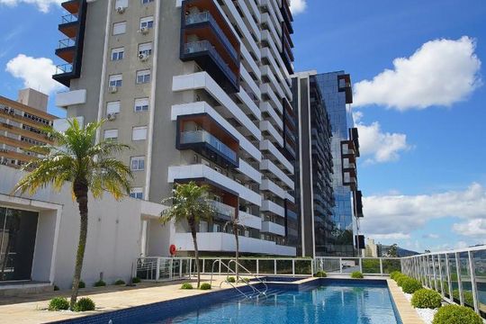 Área comum - Piscina de kitnet/studio para alugar com 1 quarto, 52m² em Petrópolis, Porto Alegre