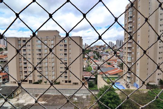 Vista da Suíte de apartamento à venda com 2 quartos, 69m² em Vila Valparaiso, Santo André