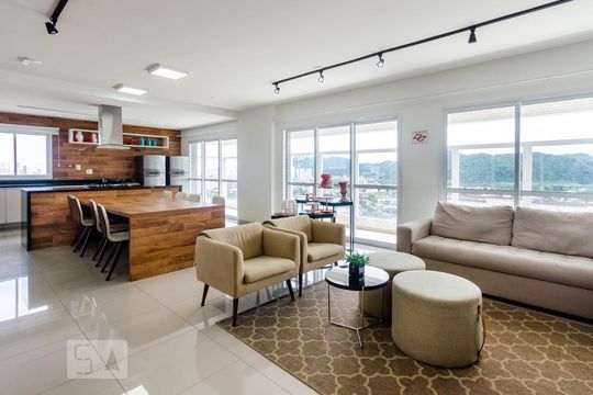 Salão de festas e espaço gourmet de apartamento para alugar com 2 quartos, 68m² em Gonzaga, Santos