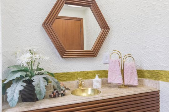 Lavabo de apartamento à venda com 4 quartos, 140m² em Centro, Santo André