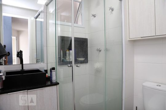 Banheiro Social de apartamento à venda com 2 quartos, 60m² em Jardim Monte Alegre, Taboão da Serra