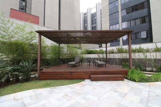 Área comum de kitnet/studio para alugar com 1 quarto, 60m² em Cidade Monções, São Paulo
