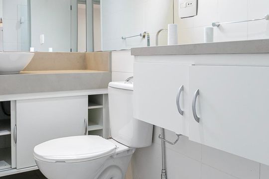 Banheiro da Suite de apartamento para alugar com 1 quarto, 46m² em Sumarezinho, São Paulo