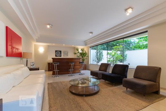 Área comum - Hall social de apartamento para alugar com 1 quarto, 59m² em Cambuí, Campinas