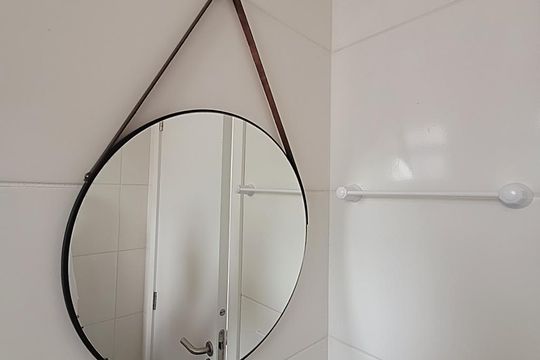Espelho Banheiro de apartamento para alugar com 1 quarto, 43m² em Aviação, Praia Grande