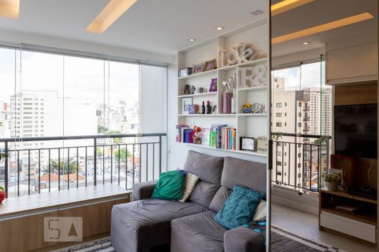 Sala de TV/Sacada de apartamento à venda com 1 quarto, 37m² em Barra Funda, São Paulo