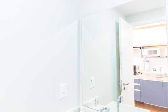 Banheiro Social de apartamento para alugar com 1 quarto, 26m² em Vila Clementino, São Paulo