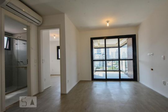 Sala de apartamento para alugar com 1 quarto, 45m² em Cidade Monções, São Paulo