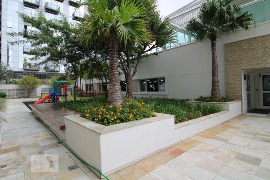 Área comum - Jardim de apartamento à venda com 1 quarto, 45m² em Santo Amaro, São Paulo