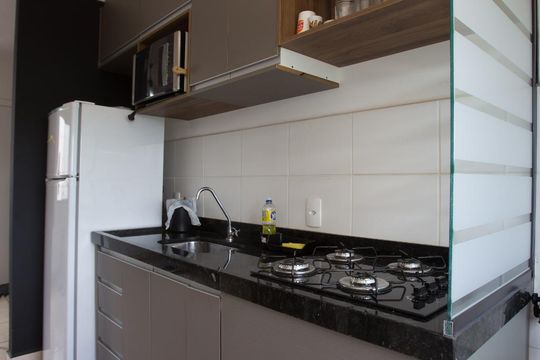 Cozinha de apartamento para alugar com 2 quartos, 42m² em Distrito de Bonfim Paulista, Ribeirão Preto