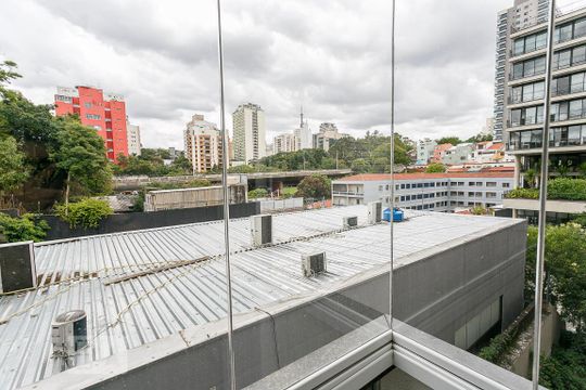 Vista da Varanda de apartamento à venda com 1 quarto, 49m² em Pinheiros, São Paulo